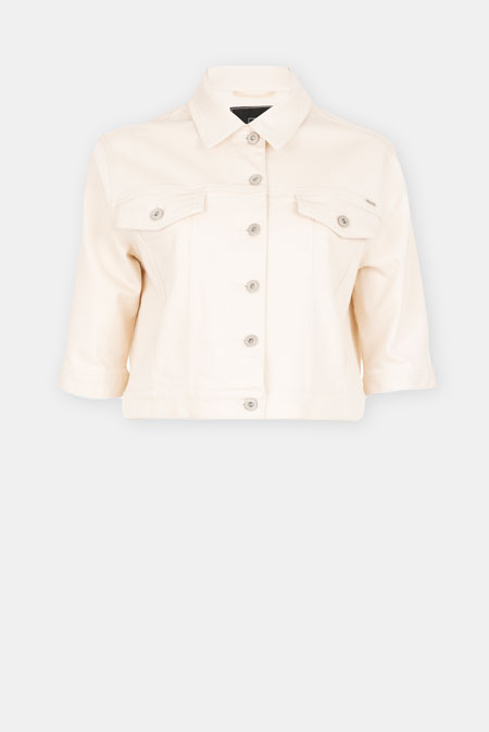 Tiffany Production Krem teksas jakna sa kratkim rukavima